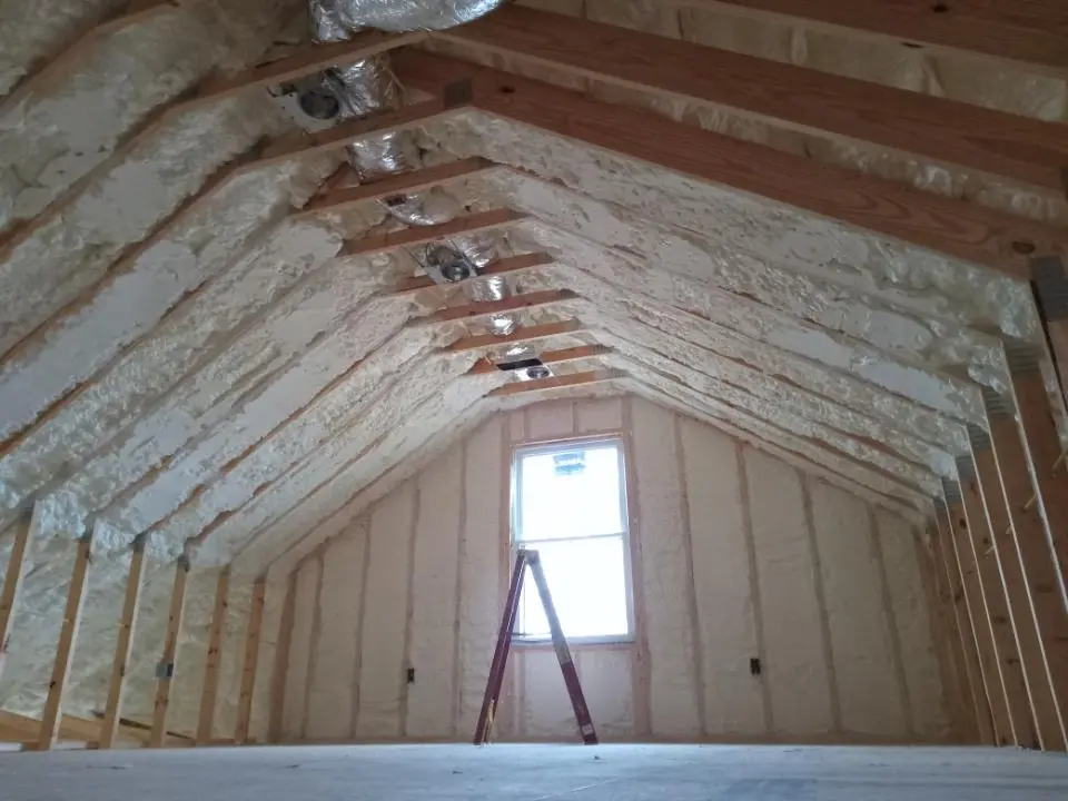 Spray foam roofing application for Crawl Space Insulation project in Independence